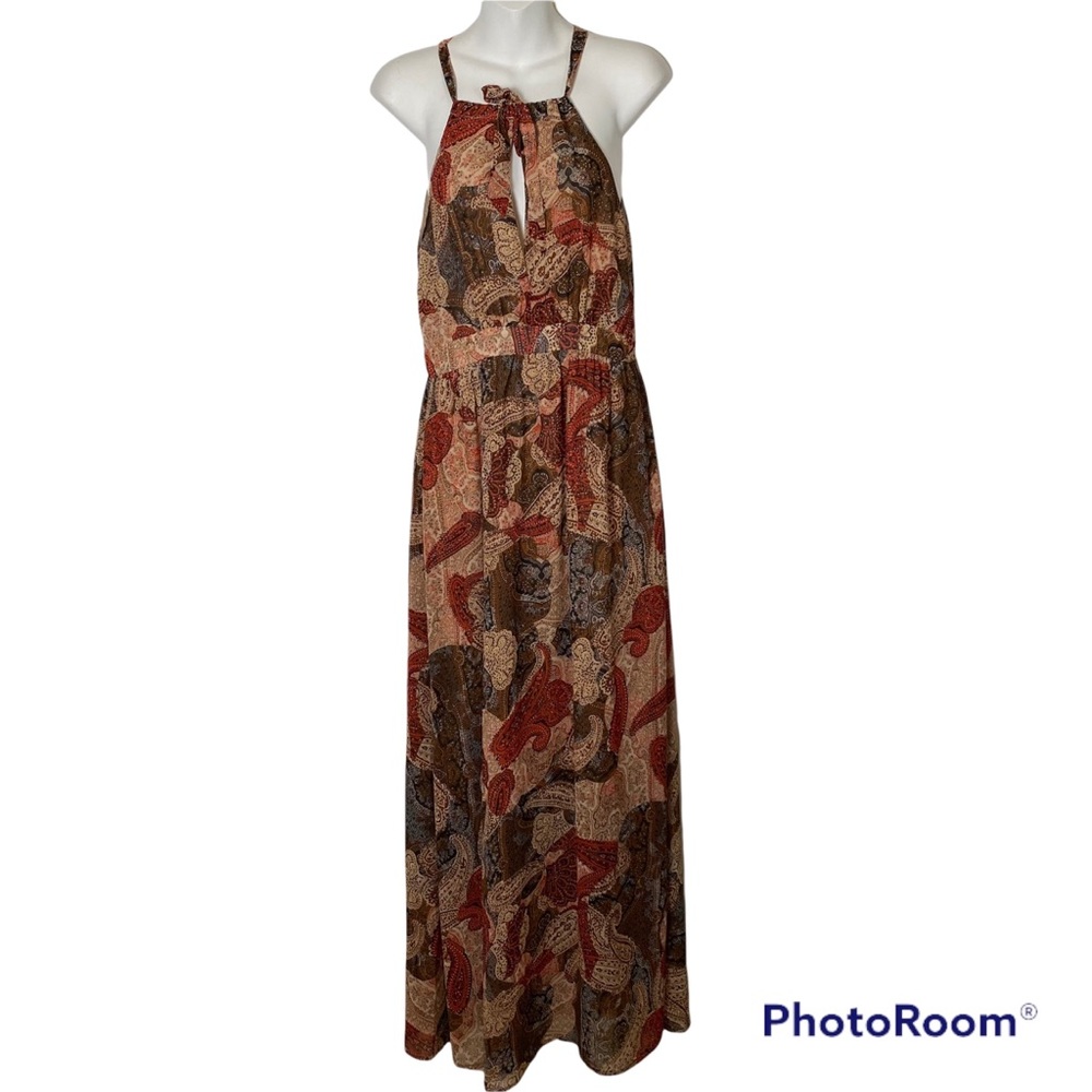 Wyldr Halter Maxi Dress with Medallion Print Size Medium